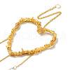 Heart Natural Yellow Quartz Chips Hanging Ornaments HJEW-G024-01C-3