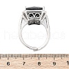 Brass Micro Pave Clear Cubic Zirconia Cuff Rings for Women RJEW-A062-04P-3
