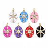 Brass Micro Pave Colorful Cubic Zirconia Pendants ZIRC-S067-238-NF-1