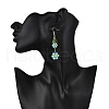 Electroplate Glass Dangle Earrings EJEW-TA00652-03-3