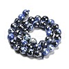 Electroplated Natural Fire Crackle Agate Round Beads Strands G-G0006-A02-02-3