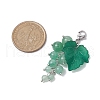 Grape Natural Green Aventurine Pendant Decorations HJEW-TA00266-03-3
