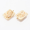 Brass Micro Pave Clear Cubic Zirconia Pendants KK-N232-153-NF-2