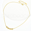 Brass Pave Clear Cubic Zirconia Four Heart Clover Magnetic Pendant Necklaces for Women SC7012-4