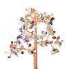 Mother's Day Natural Gemstone Chips with Brass Wrapped Wire Money Tree on Ceramic Vase Display Decorations DJEW-B007-02F-2