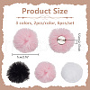  6Pcs 3 Colors Polyester Plush Pompom Ball Brooch JEWB-NB0001-24A-2