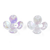 4-Petal Electroplate Acrylic Bead Caps PACR-T014-04-4