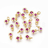 Brass with Single Cubic Zirconia Charms ZIRC-F095-03G-04-1