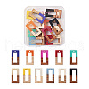 Beadthoven 22Pcs 11 Colors Resin & Walnut Wood Pendants RESI-BT0001-10-1