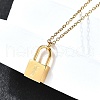 304 Stainless Steel Rolo Chain Pendant Necklaces NJEW-S444-01G-06-3