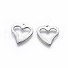 Tarnish Resistant 201 Stainless Steel Open Heart Pendants STAS-L234-102P-2