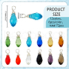 72Pcs 12 Colors Glass Pendant PALLOY-PH01672-2