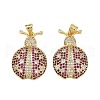 Brass Micro Pave Cubic Zirconia Pendants KK-S526-40G-1