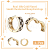 Beebeecraft 2 Pairs Tartan Pattern Enamel Chunky Hinged Hoop Earrings for Women EJEW-BBC0001-27B-2