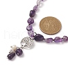 Natural Mixed Gemstone & Pearl & Cubic Zirconia Tree of Life Pendant Necklace NJEW-JN04335-4