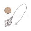 Non-Tarnish Stainless Steel Braided Chain Macrame Pouch Empty Stone Holder Dowsing Pendulums PALLOY-JF02738-03-3