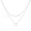 Ring Alloy Pendant Double Layer Necklaces for Women FS-WG49CC8-02-1