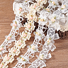 AHADERMAKER 4 Yards 4 Styles Organza Flower Lace Trim SRIB-GA0001-10-4
