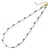 Vintage Style Synthetic Malachite Round & Natural Quartz Crystal Cuboid Beaded Necklaces VS1846-5