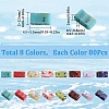 SUNNYCLUE 800Pcs 10 Colors 2-Hole Opaque Glass Seed Beads SEED-SC0001-45-2