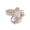 Brass Micro Pave Clear Cubic Zirconia Butterfly Charms ZIRC-F132-92P-3