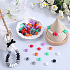 SUNNYCLUE 96Pcs 12 Colors Food Grade Eco-Friendly Silicone Abacus Beads SIL-SC0001-87C-4