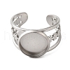 304 Stainless Steel Cuff Ring Components STAS-V012-01B-P-3