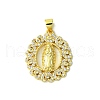 Real 18K Gold Plated Brass Micro Pave Cubic Zirconia Pendants KK-H472-33G-01-1