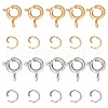 SUNNYCLUE 20Pcs 2 Clolors 304 Stainless Steel Smooth Surface Spring Ring Clasps STAS-SC0004-42-1
