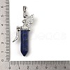 Natural & Synthetic Mixed Gemstone Pointed Pendants G-Z033-15P-4