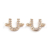 Brass Micro Pave Cubic Zirconia Letter Links ZIRC-I042-16G-U-1