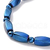 Synthetic Hematite Twist Rectangle Beaded Stretch Bracelet for Men Women G-C006-10-3