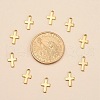 Ion Plating(IP) 304 Stainless Steel Tiny Cross Charms X-STAS-E104-34G-4