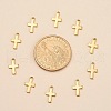Ion Plating(IP) 304 Stainless Steel Tiny Cross Charms X-STAS-E104-34G-4