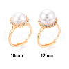 Round Brass Micro Pave Clear Cubic Zirconia Adjustable Ring Settings KK-T076-28G-4