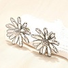 304 Stainless Steel Flowers Stud Earrings for Women EJEW-R023-02P-3