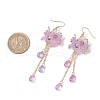 Flower Dangle Earrings EJEW-TA00636-03-3
