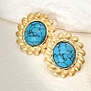 Fashionable Classic Synthetic Turquoise Flower Stud Earrings UV0431-3-1