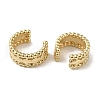 Hamsa Hand Brass Cuff Earrings for Women EJEW-C097-05G-02-2