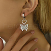 Tarnish Resistant 304 Stainless Steel Dangle Hoop Earrings SZ8514-1-2