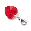 7Pcs 7 Colors Faceted Heart Glass Pendants Decoration HJEW-JM02993-02-5