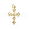 Brass Micro Pave Cubic Zirconia Pendants X-KK-Z100-34G-02-1