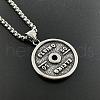 Vintage Stainless Steel Gym Barbell Pendant Necklaces for Men FT9457-2