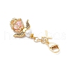 Angel Glass Pearl & Glass Seed Beaded Pendant Decorations HJEW-MZ00265-02-4