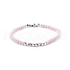 Gold-tone Miyuki Elastic Crystal Beaded Bracelet with Acrylic Tube Beads ST9549968-1