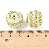 Striped Resin Rhinestone Beads OACR-A037-01G-3