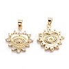 Brass Micro Pave Clear Cubic Zirconia Beads Pendant ZIRC-M114-13G-2