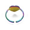 304 Stainless Steel Heart Cuff Ring RJEW-N038-108-3