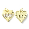Rack Plating Brass Micro Pave Cubic Zirconia Pendants KK-K332-02G-2