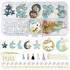 DIY Alloy Enamel & Acrylic & Polycotton Tassel Dangle Earrings Making Kits DIY-FS0001-21B-1